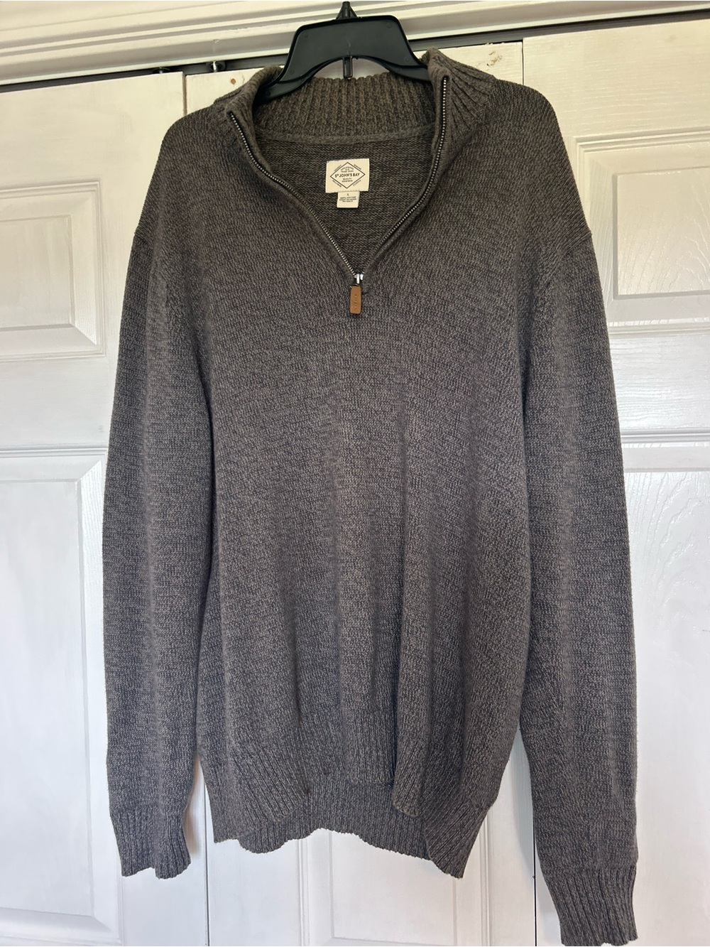 St. John's Bay Men's Zip-Neck Sweater - Gray